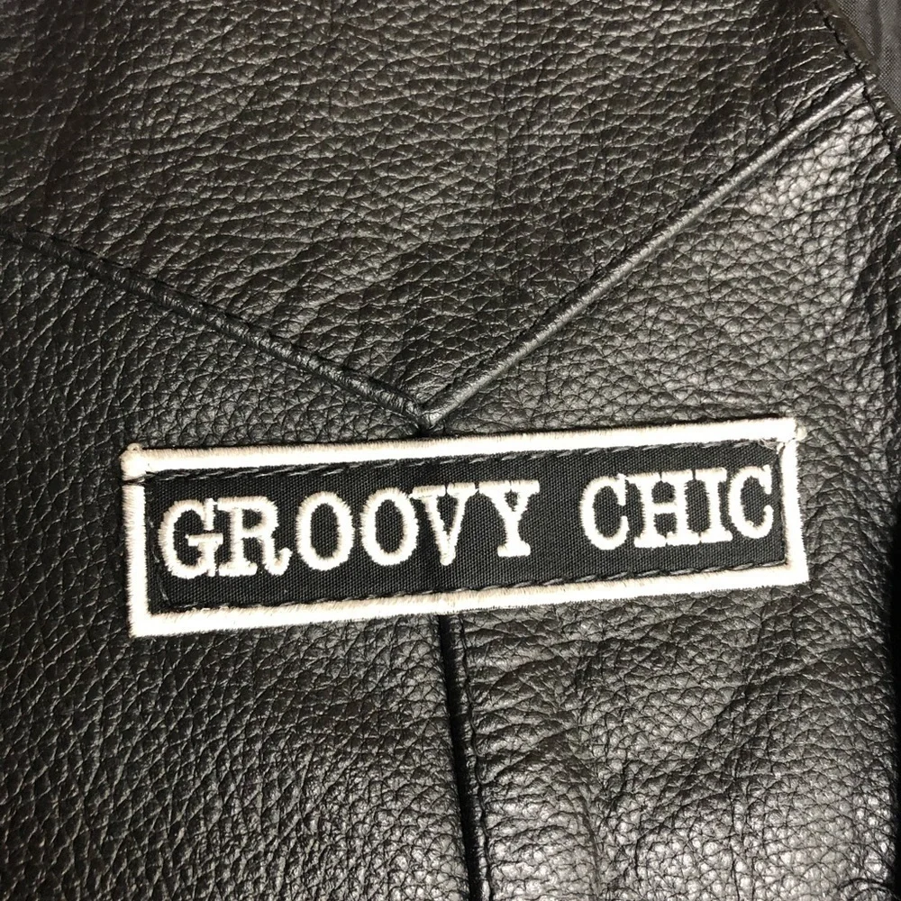 Leather Vest Western Style Biker Size 38 Patches - Picture 6 of 11